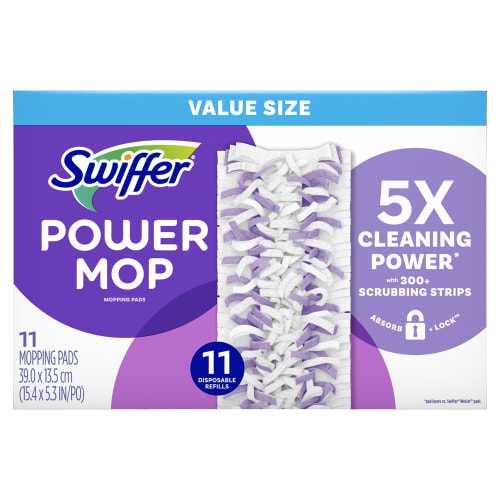 Recambios de almohadilla de fregado multisuperficie Swiffer PowerMop para la limpieza de suelos, 8 unidades